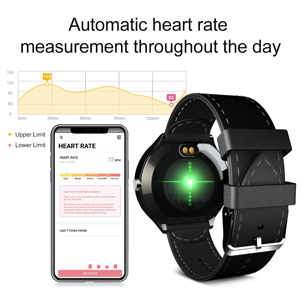 Умные часы с полным сенсорным экраном V12, водонепроницаемые, с контролем сердечного ритма, для измерения артериального давления, для здоровья, gps, спортивные, Bluetooth, умные часы для мужчин и женщин