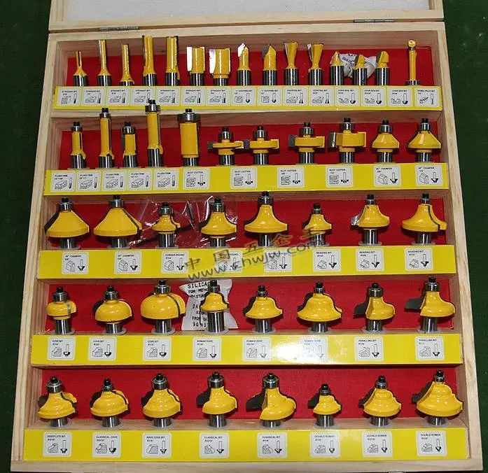 

Pro-Grade 50pcs Tungsten Carbide 1/2 inch Router Bits Set with wooden case