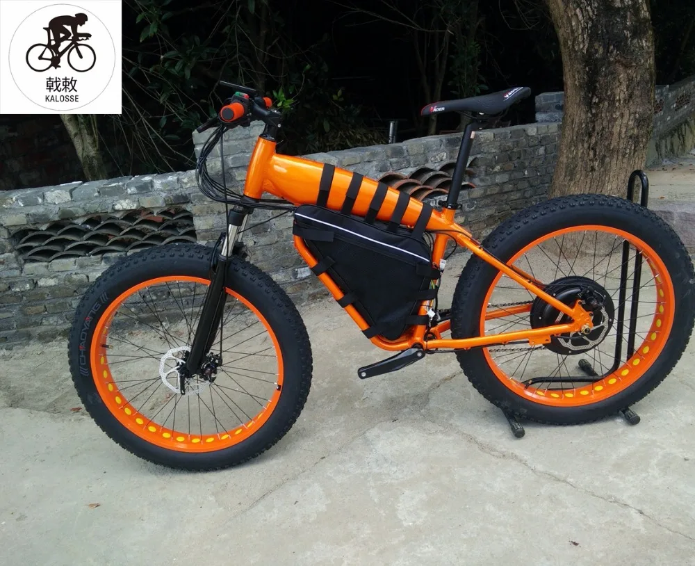 

Kalosse 27 speed M4000 alloy 48V 1000W 26*4.0 tires Hydraulic brakes electric fat bike electrical snow bike