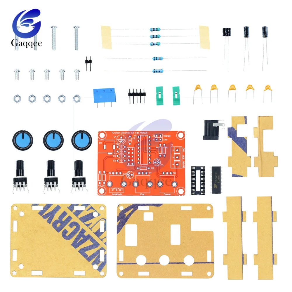 XR2206 функция генератор сигналов синус/треугольник/квадратный выход 1 Гц-1 МГц генератор сигналов Регулируемая амплитуда частоты DIY Kit