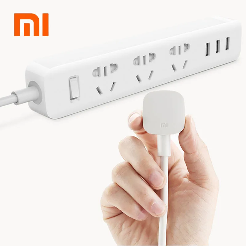 Новейшая Оригинальная xiaomi силовая лента Быстрая зарядка 3 гнезда USB удлинитель штепсельная вилка с гнездом стандартный материал гнезда