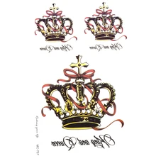 color crown Temporary Tattoo Sticker For Body Luxury Lettering Style Tattoo Sex Products Women Men Fake Tatoo Flash Tattoo