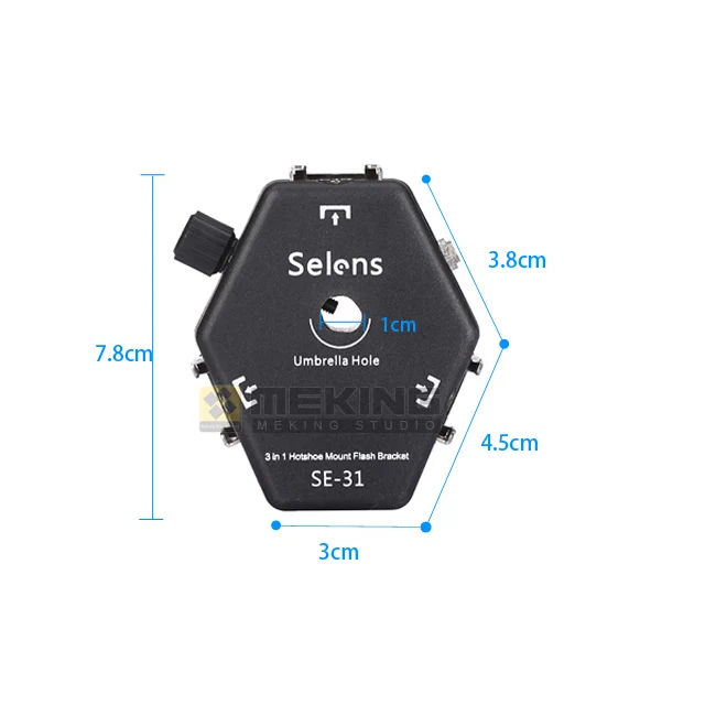 3 в 1 SE-31 Тройная головка вспышки «Горячий башмак Кронштейн для вспышки адаптер вспышки светильник кронштейн светильник подставка для держателя зонта для скорость светильник