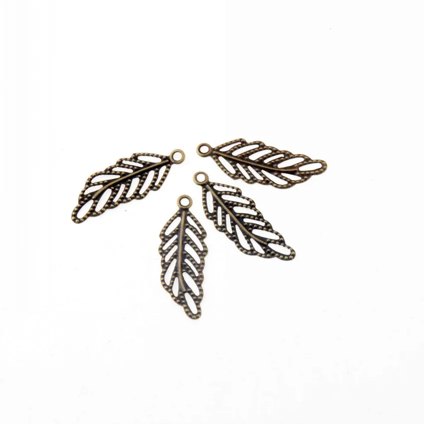 

Free shipping 50Pcs Bronze Tone Leaf Filigree Wraps Connectors Metal Crafts Gift Decoration DIY 32x12mm