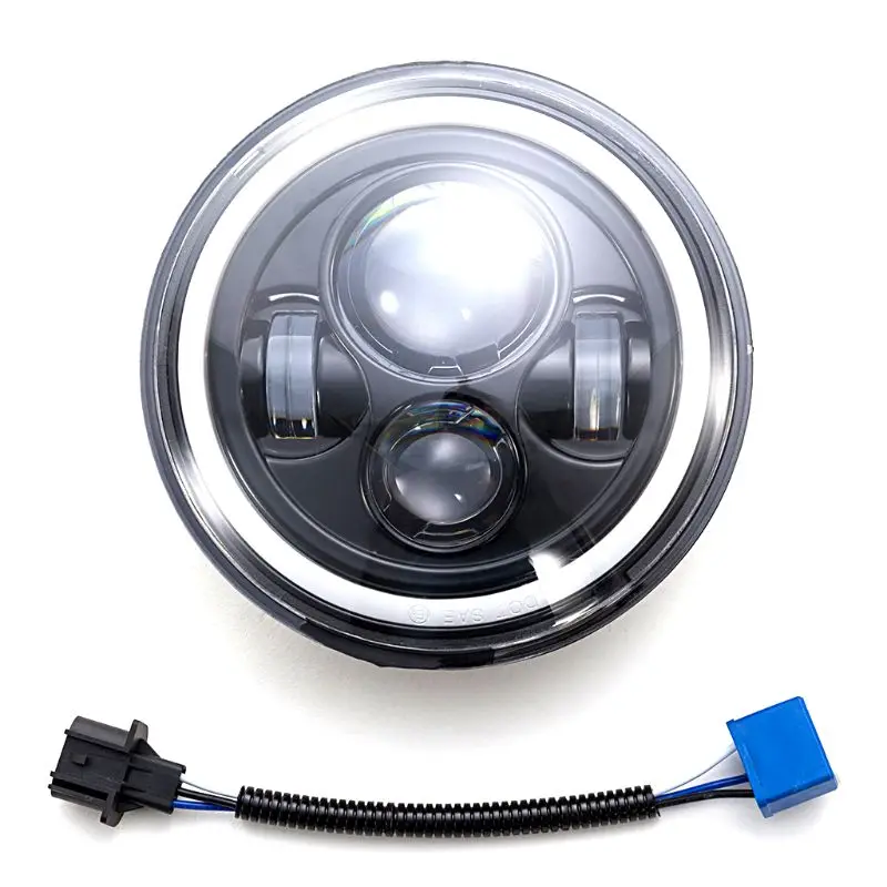 

7Inch LED Headlight H4 H13 Amber Angel Eyes For JEEP CJ JK TJ Wrangler Harley