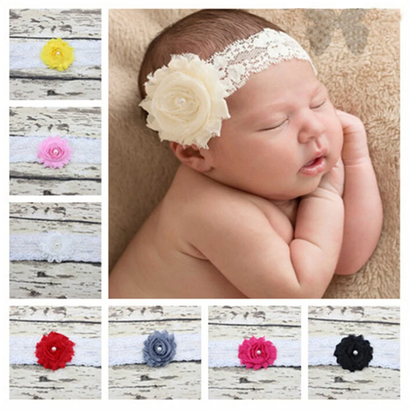 

Kids Princess Lace Pearl Headband Chic Flower Girls Headband Hair Bow Flower Headband for Newborn Girl Hair Accessories