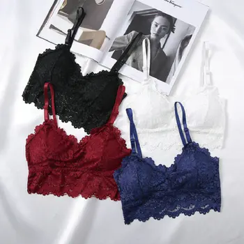 

European and American sexy V lace wipes Anti walk thin section without steel ring A maiden wrapped in a chest