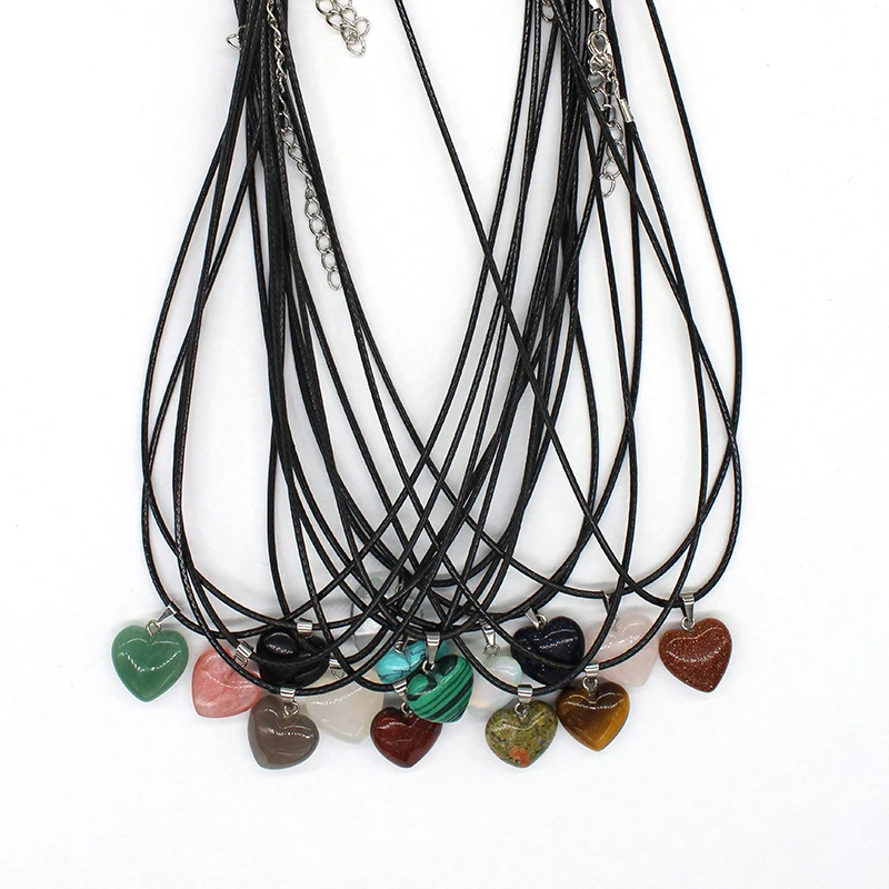 

NoEnName_Nu Wholesale 2 pieces / piece 2018 new fashion quality natural heart-shaped charms and necklace jewelry free shipping