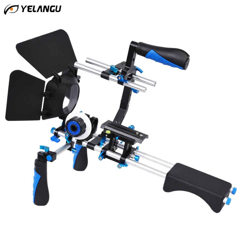 YELANGU DSLR Rig C shape Stabilizer Shoulder Mount Rig+Matte Box+Follow