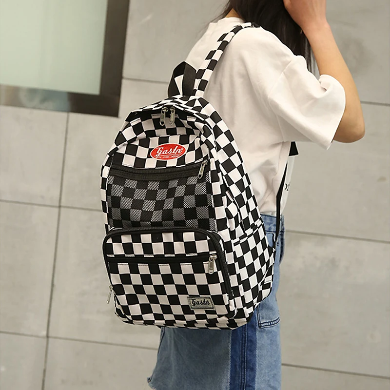 Youda порт ветер черный и белый плед рюкзаки Повседневная сумка на плечо простой стиль студенческий рюкзак ручные сумки