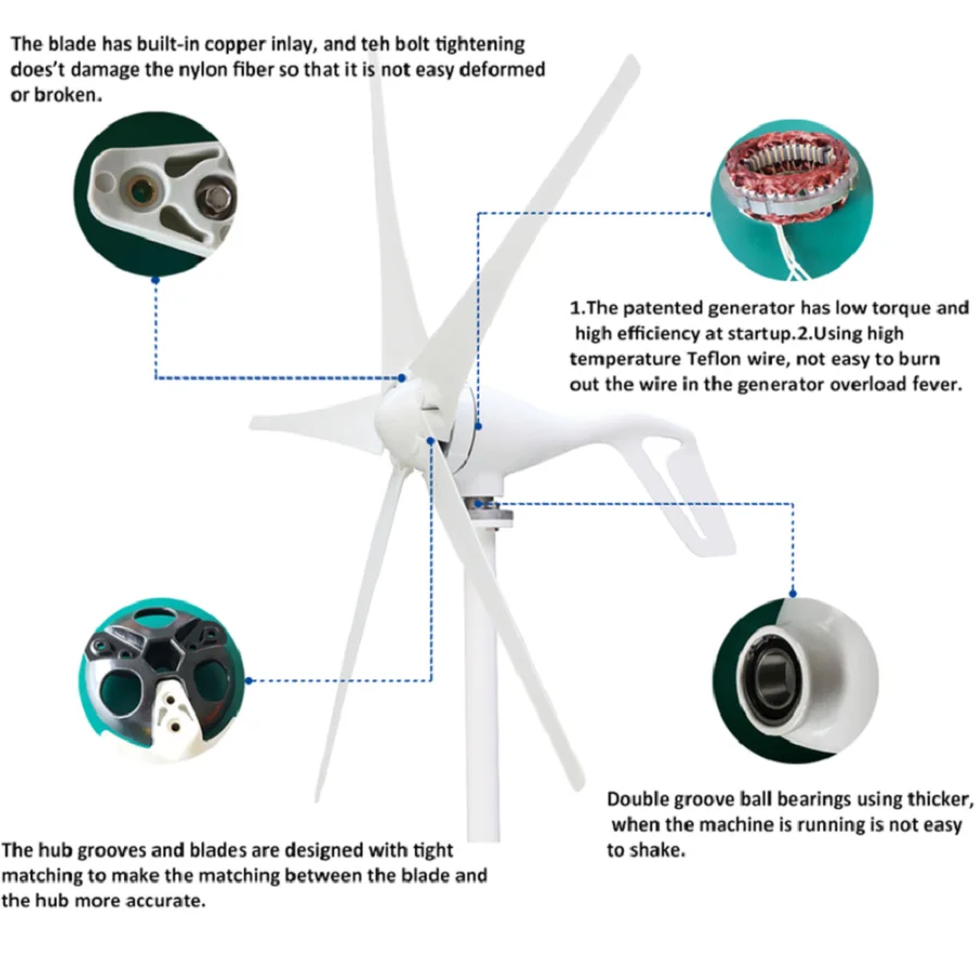 HAWT горизонтальный ветрогенератор 400 Вт 12 В/24 В контроллер ветровой установки ветровой энергии солнечной энергии гибридная система ветряная мельница поколения