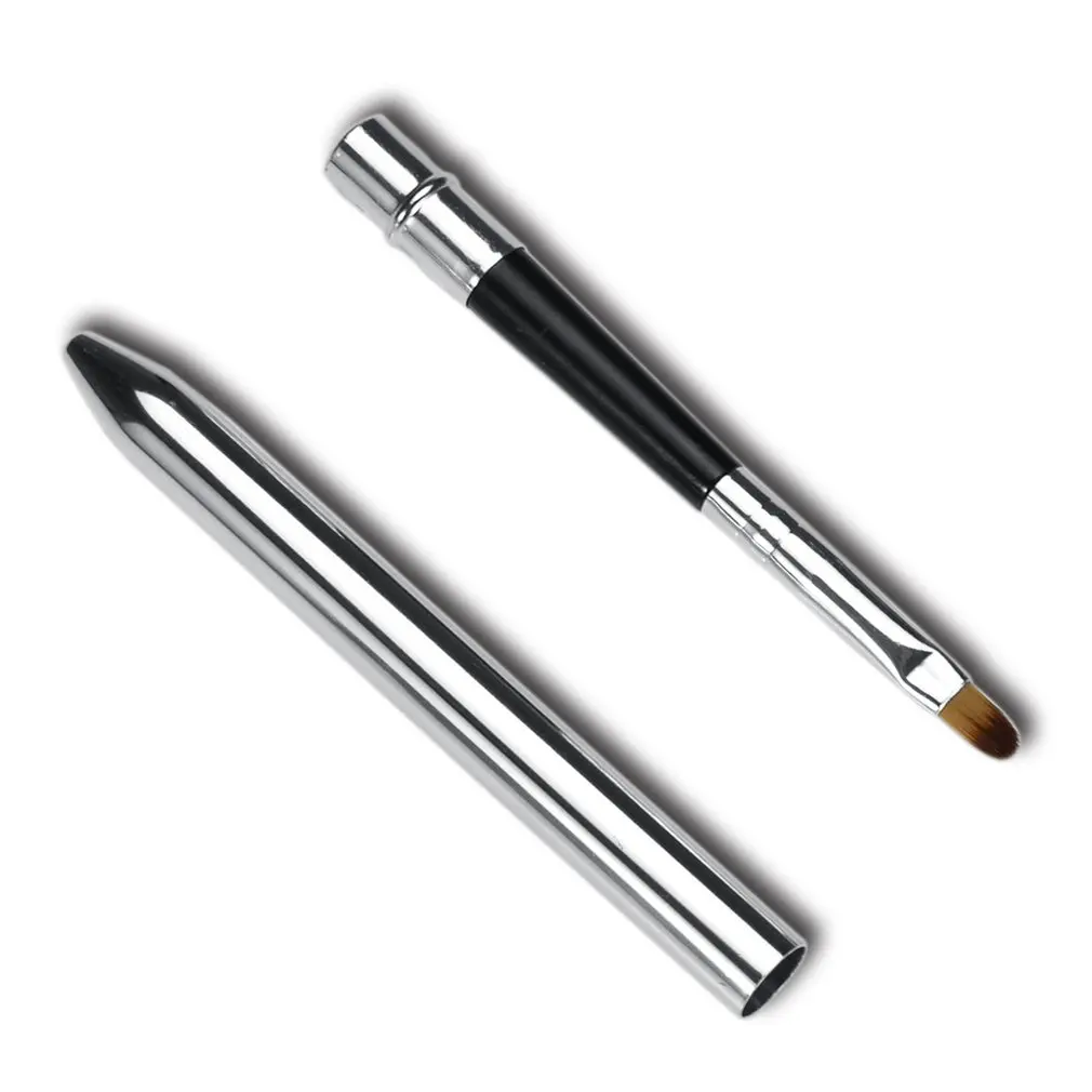 Collapsible Portable Lips Makeup Brush Pen Aluminum Handle Cosmetic Lipstick Lip Gloss With Protect Cap | Красота и здоровье