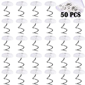 

30/50/100PCS Twist Pins Upholstery Clear Heads Holds Bedskirts Couch Sofa Headliner Repair Loose Drapery Pins Push Slip Covers