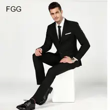 Мужская Черная рабочая одежда деловой строгий костюм набор мужской свадебный костюм жениха Bestman однобортные термокомплекты Masculino