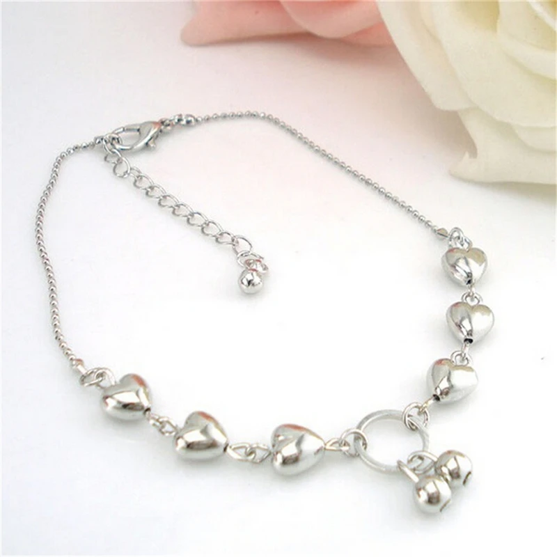Cute Heart Cherries Bracelet Barefoot Sandal Beach Foot Jewelry 21 cm Long Anklets for Women Jewelry Accessories