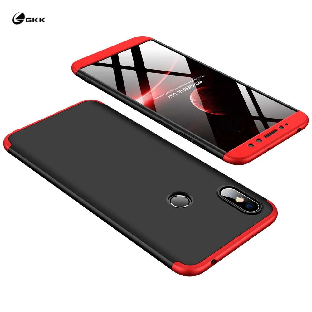 

GKK Casing For Redmi Y2 Fundas Coque Cases 360 Full Protection 3 In 1 Hard PC Mobile Phone Back Cover Case For Xiaomi Redmi S2