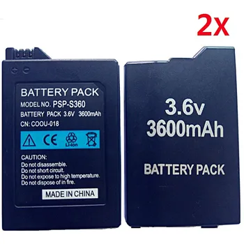 

2Pcs Battery for Sony PSP2000 PSP3000 PSP 2000 PSP 3000 Gamepad PlayStation Portable Controller 3600mAh New Replacment Batteries