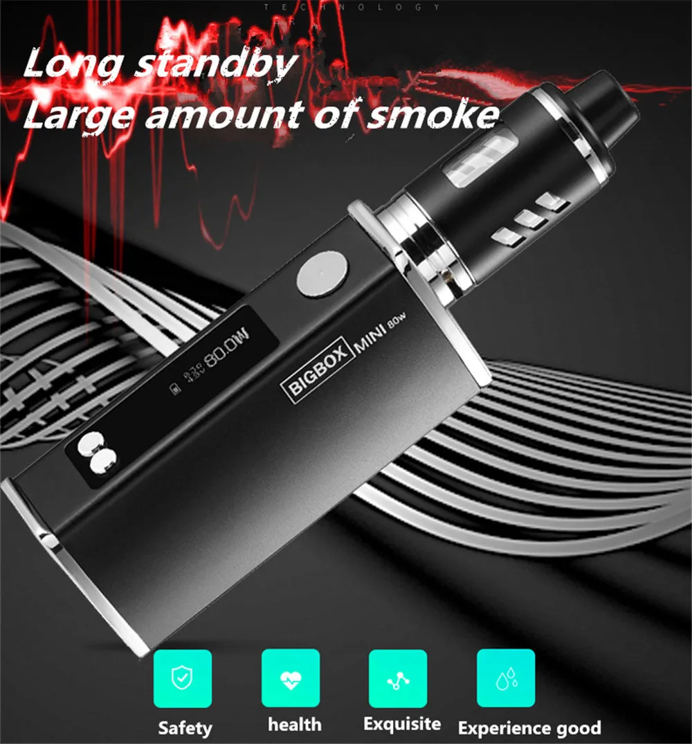 BIGBOX Mini 80W Vape Kit Electronic Cigarettes 2.5ml Tank Atomizer Mod Box Vaporizer E cig Kits Vape Box E-cigarette