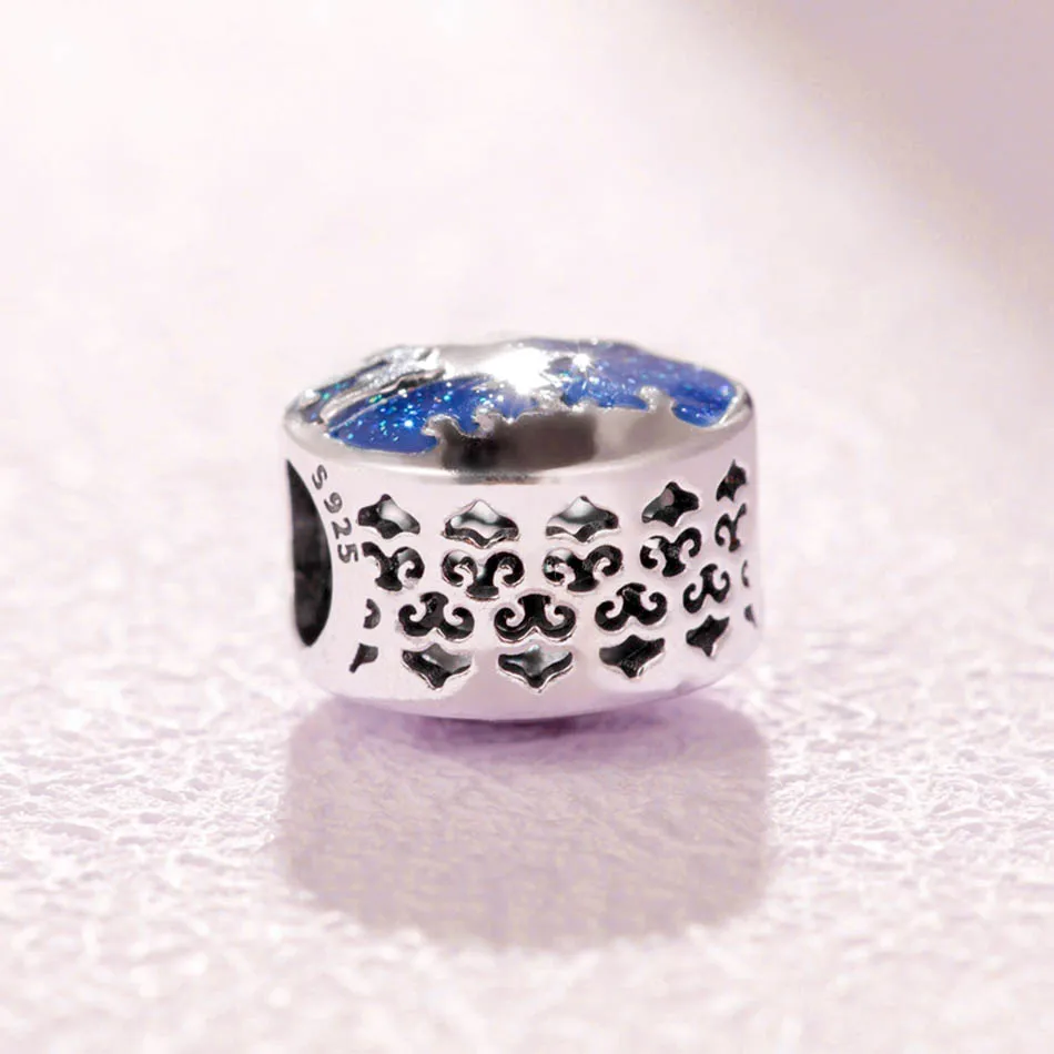 New 925 Sterling Silver Bead Charm Blue Enamel Aladdin Magic Carpet Ride Charm Fit Pandora Bracelet Bangle Diy Jewelry New 925 Sterling Silver Bead Charm Blue Enamel Aladdin Magic Carpet Ride Charm Fit Pandora Bracelet Bangle Diy Jewelry