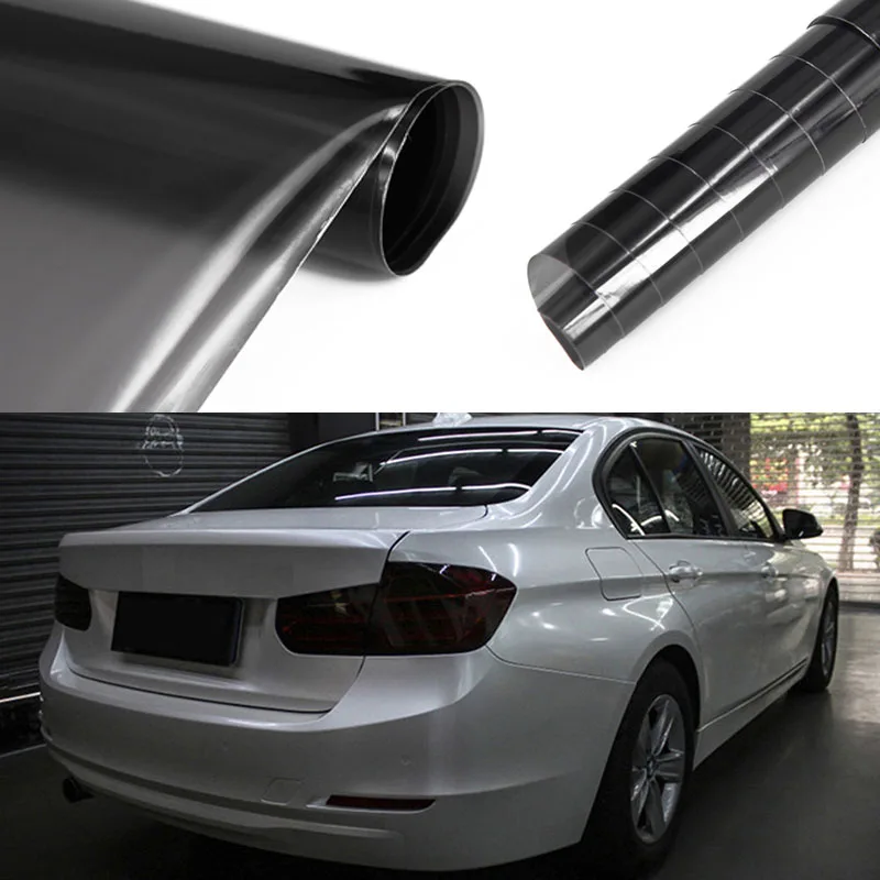 Light Black Tint Film 30x 180cm For Car Fog Tail Head Light Wrap Sticker Vinyl