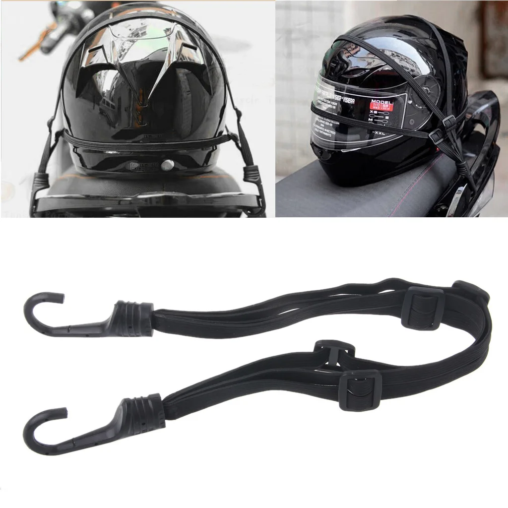 

60cm Motorcycle Strength Retractable Helmet Luggage Elastic Rope Strap With 2 Hooks Car Accessories