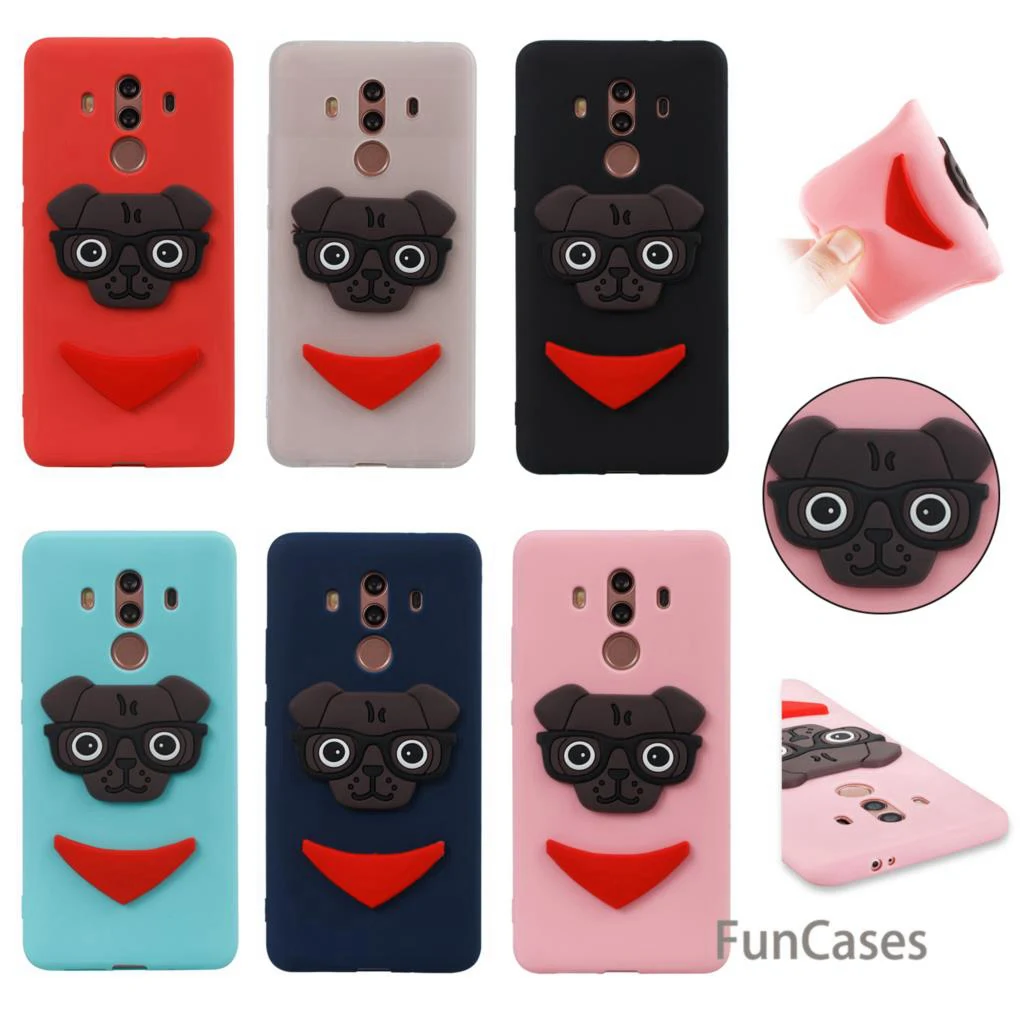 Cartoon Puppy Case sFor Hoesje Huawei Mate 10 Pro Soft Silicone Back Cover Floral Ascend | Мобильные телефоны и