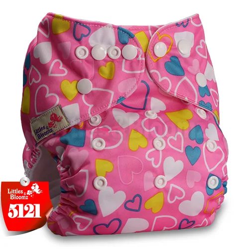 [Littles&Bloomz] Детские моющиеся тканевые подгузники одного размера, многоразовые карманные подгузники с вкладышами, доступные для детей 0-3 лет, 3-15 кг, один размер - Цвет: 5121