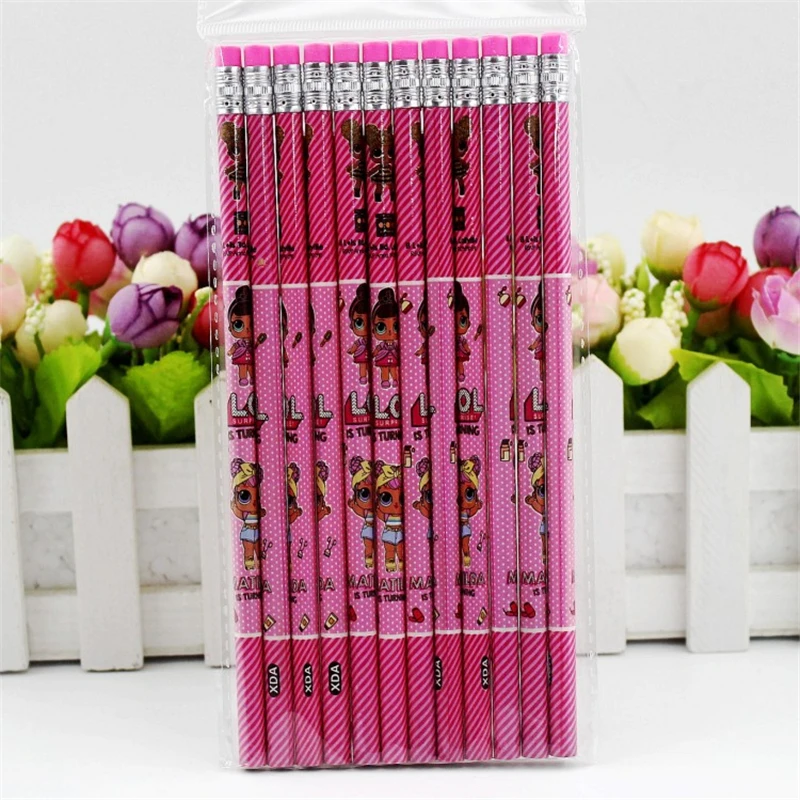 

12pcs Cute Pencils Standard Wood Pencil Long Handle Writing Drawing Tool School Office Supply Student Stationery Kids Gift