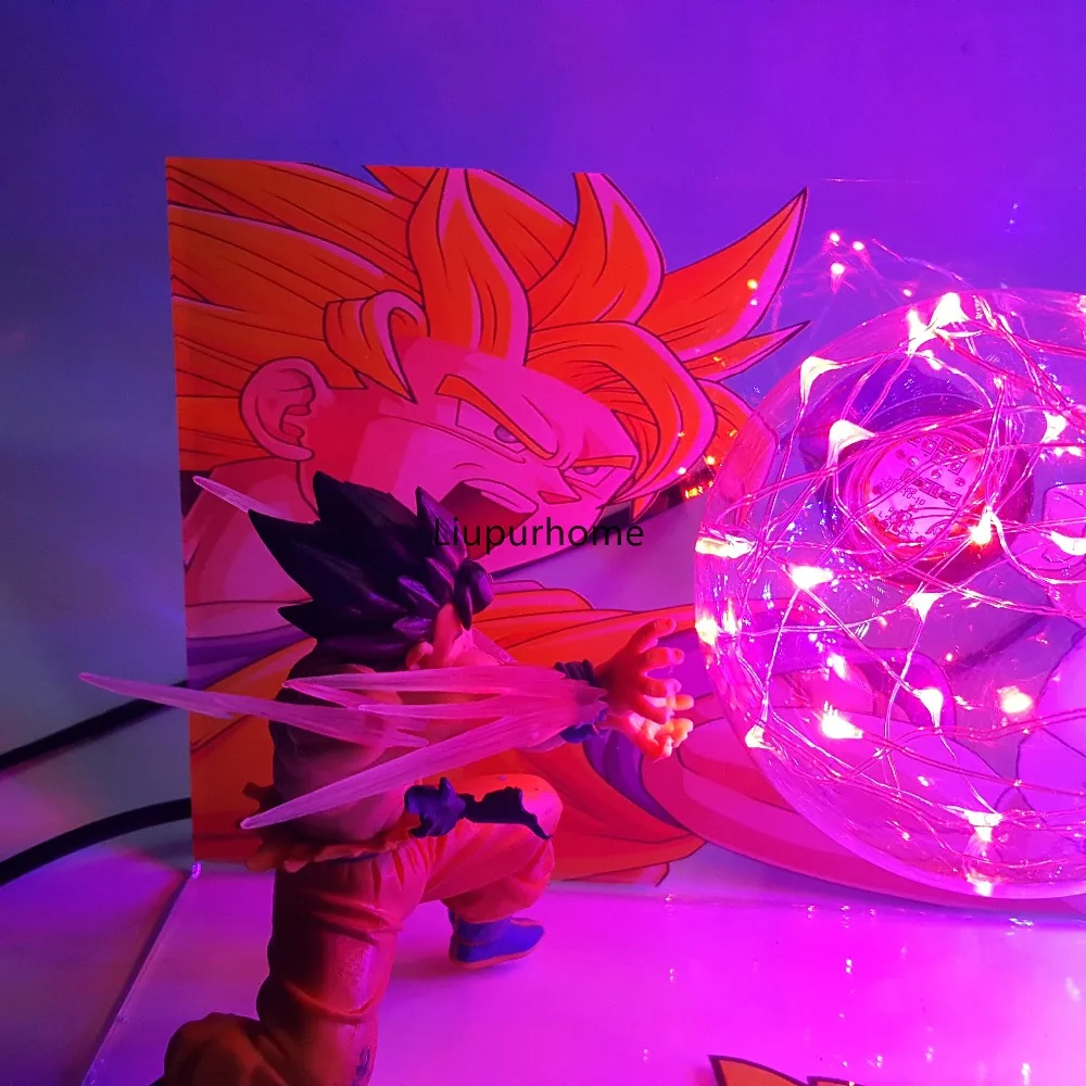 Dragon Ball Сон Гоку против вегсветодио дный ета светодиодные ночники настольная лампа Dragon Ball Z Супер Saiyan DBZ Lampara Рождество ночник