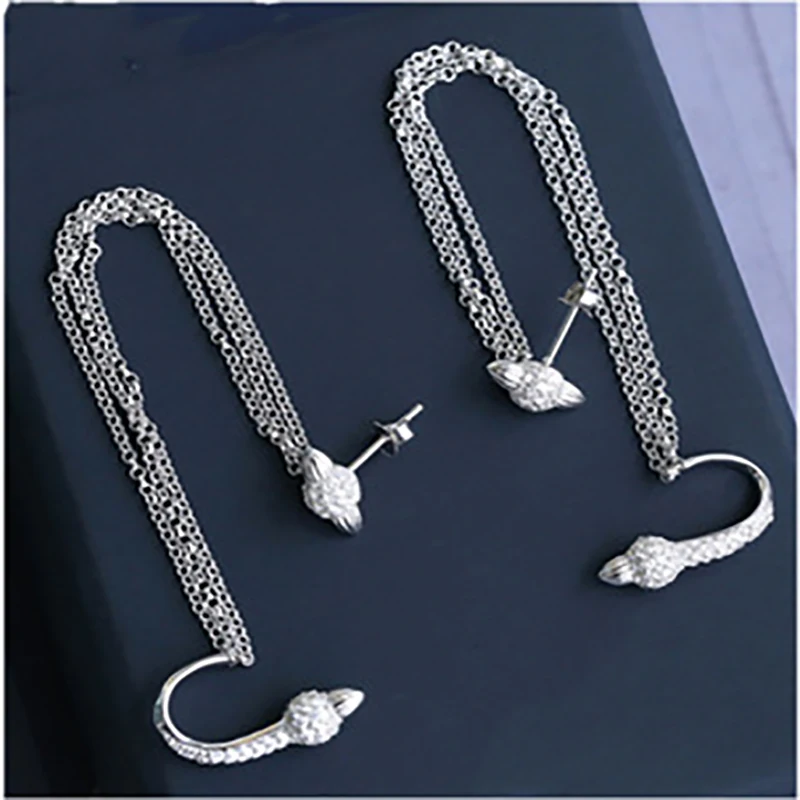 

Stylish Personality 925 Sterling Silver with Zircon Earrings Fits Monaco Earrings with Women's Gift Party Accessories