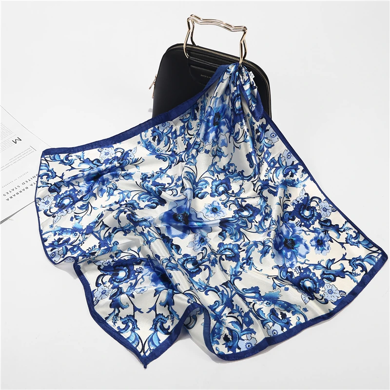 

Fashion Women Square Scarf All-match Wraps Elegant Floral Dot Spring Summer Head Neck Hair Tie Band Neckerchief