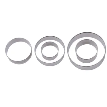 

5Pcs/Set Stainless Steel Round Shape Cookie Cutters Cutting Molds Multi Size Mousse Ring Cake Shaping Mold