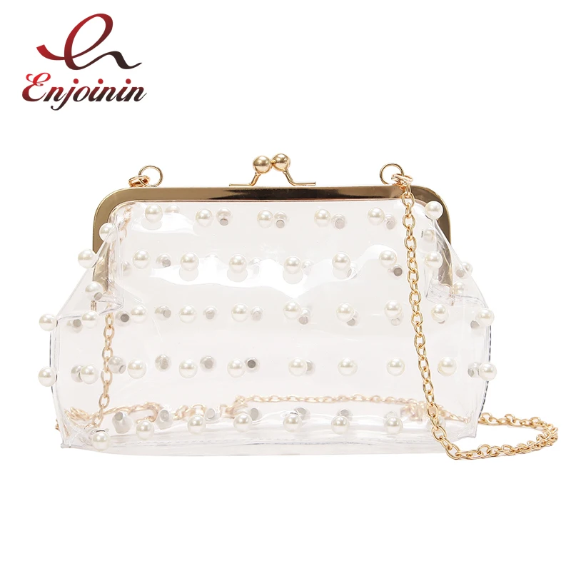 Moda transparente PVC perla tendencia mujer fiesta bolso noche bolsa Mini  cadena bolso hombro bolso bandolera|evening bags|clutch bagfashion shoulder  bags - AliExpress
