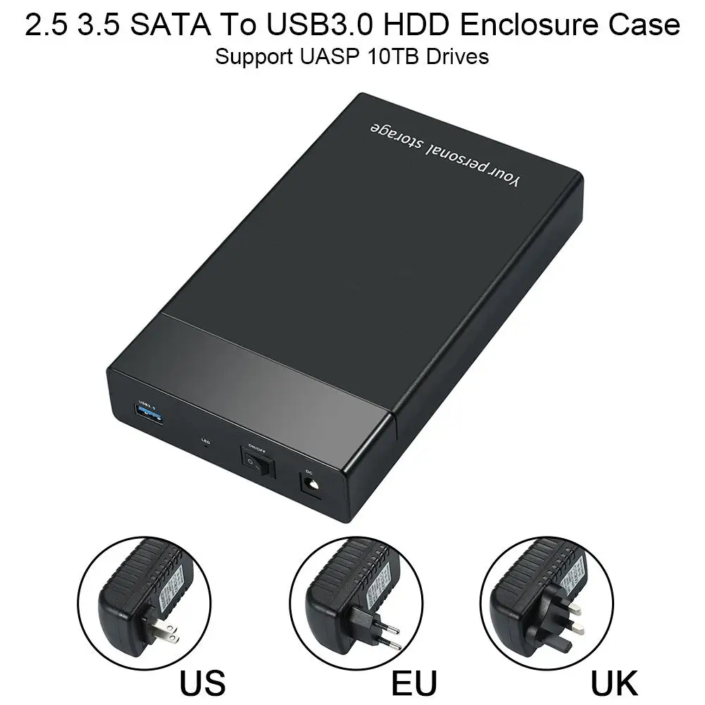 2,5 дюймов 3,5 дюймов SATA HDD корпус жесткого диска USB3.0 HDD чехол Супер скорость с поддержкой UASP 10 ТБ дисков