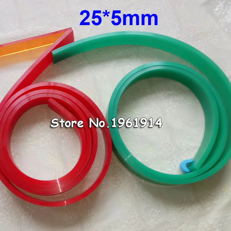 

Free Shipping 25*5*3660MM Flat Screen Printing Squeegee Rubber Blade Pointed Squeegee Blade 65A 75A Red Green