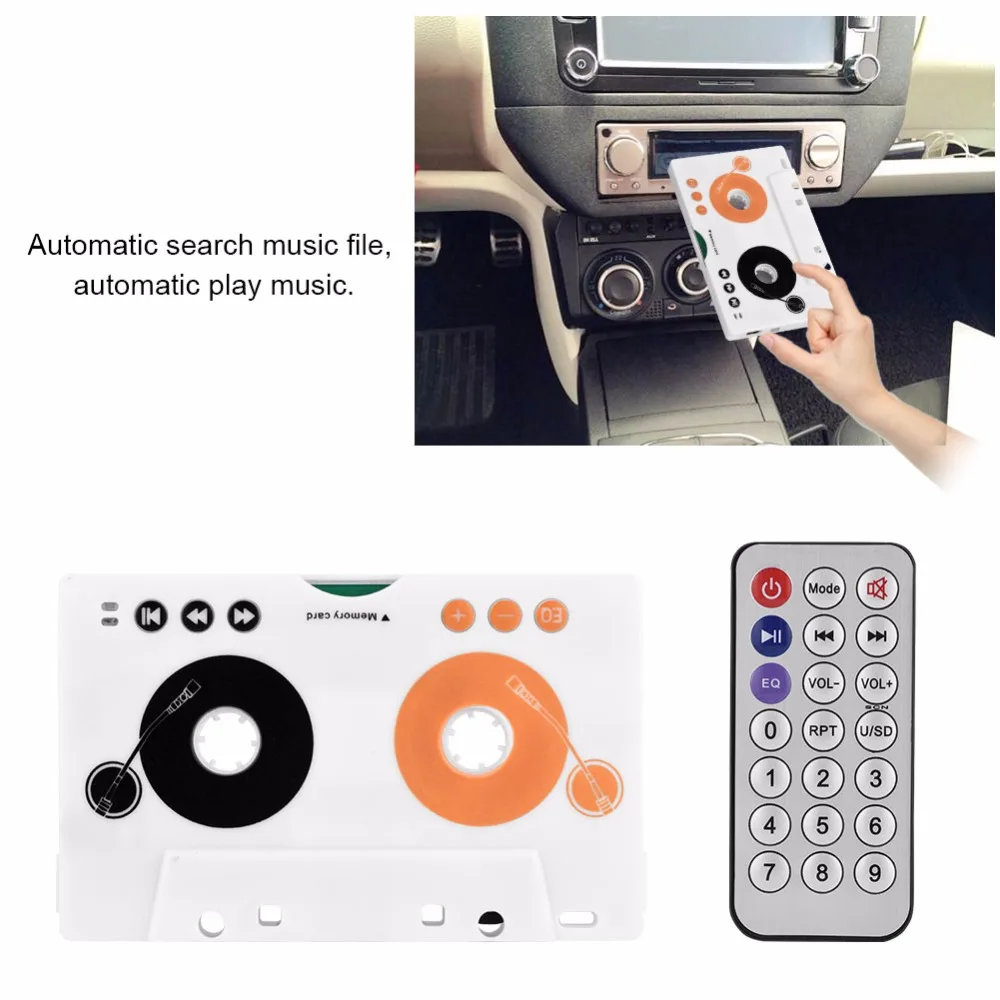 

Car Kit Stereo Cassette Tape SD MMC Player Adapter with Remote Control EU Plug 100-220V Vintage Car Cassette magnetic tape