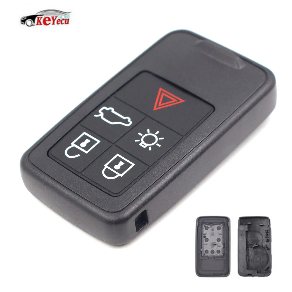 KEYECU New Replacement Remote Car Key Shell Case Fob 5 Button for Volvo