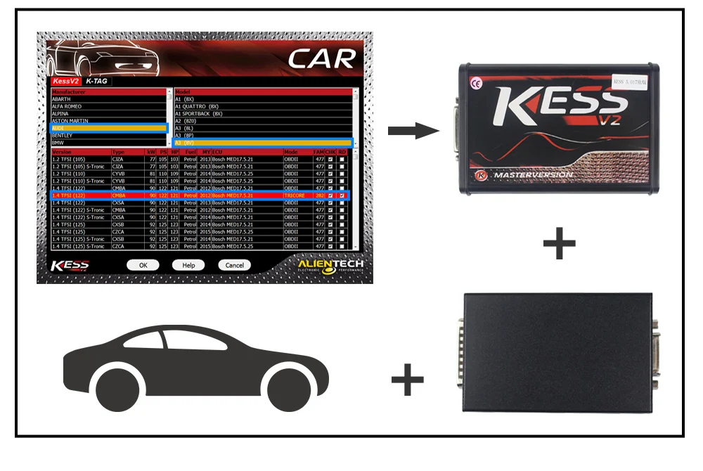 DHL онлайн версия KESS 5,017 ЕС Версия Kess V2 V5.017 V2.23 KTAG V7.020 без маркера OBD2 менеджер Тюнинг Комплект K-TAG 7,020