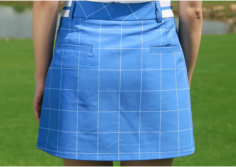 PGM одежда для гольфа Женская дышащая летняя футболка блуза с коротким рукавом в клетку короткая юбка мягкий тонкий спортивный костюм размер xs-xl
