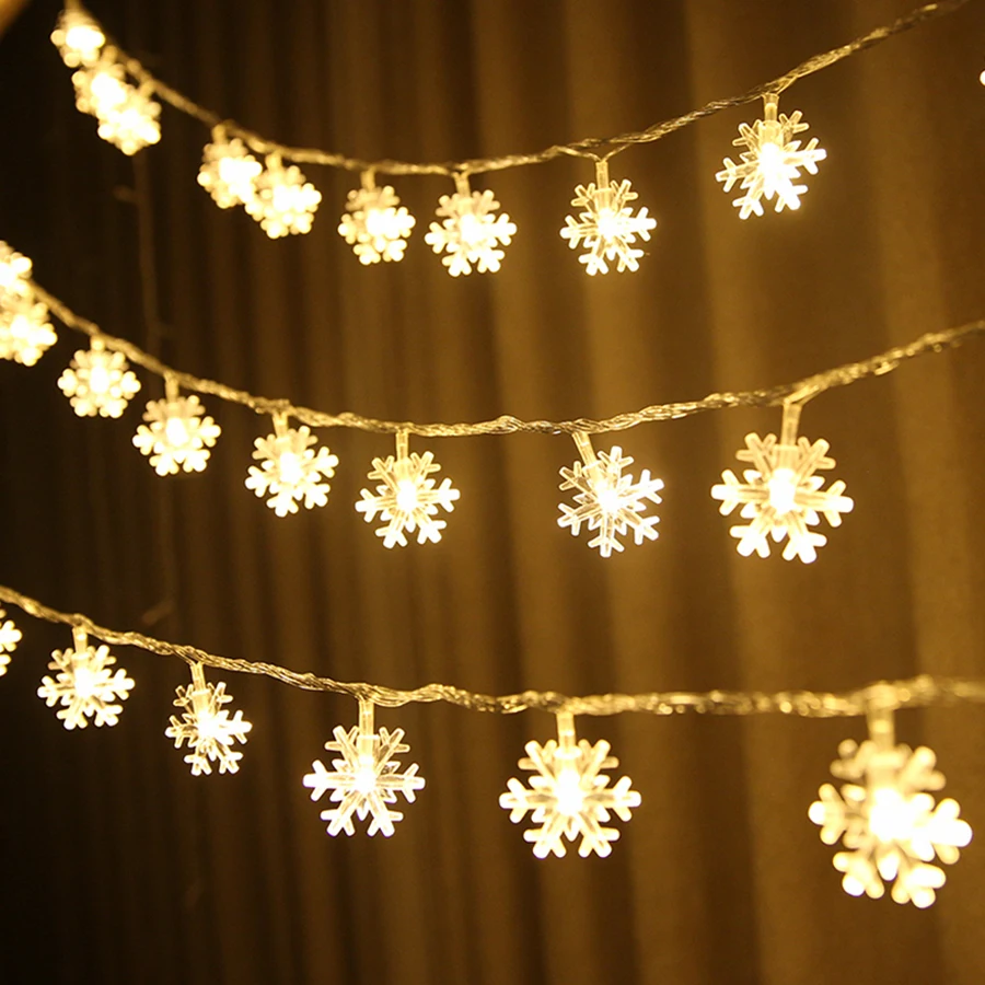 #Best Thrisdar 10M 20M 30M 50M Snowflake LED Fairy String Light Garland Outdoor Christmas Wedding Party Garden Fairy Curtain Light
