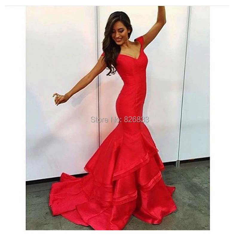 mermaid style red dress