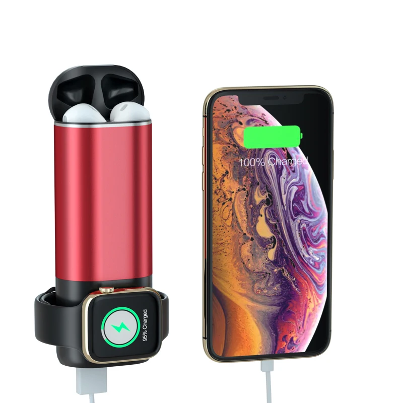 3 in 1 5200mAh Powerbank Mobile Phone Charger for iPhone 11 Poverbank Fast Wireless Charging for Apple Watch 4 3 2 1 for AirPods battery bank