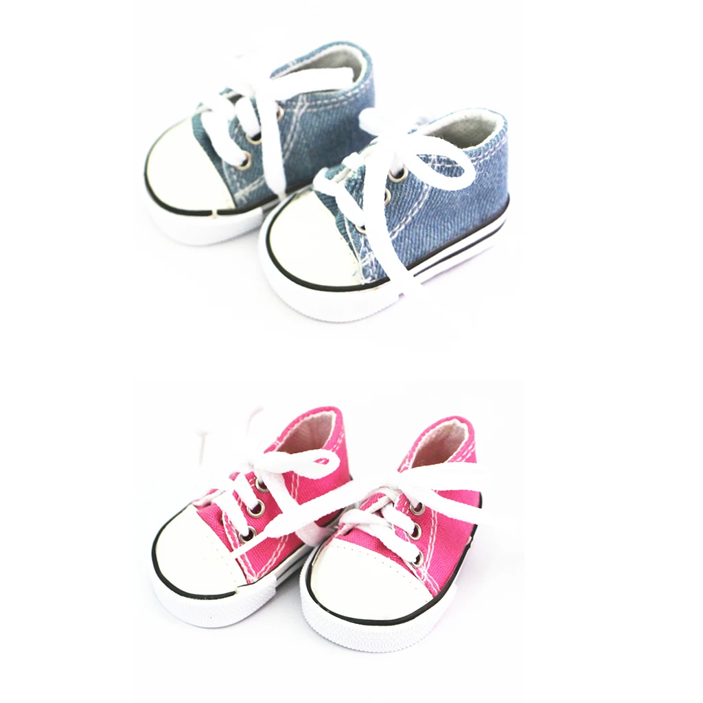 18inch Fashion Dolls Clothing Stylish Casual Canvas Shoes Flats Sneaker For   Doll Outfits Accessory 2 Pairs