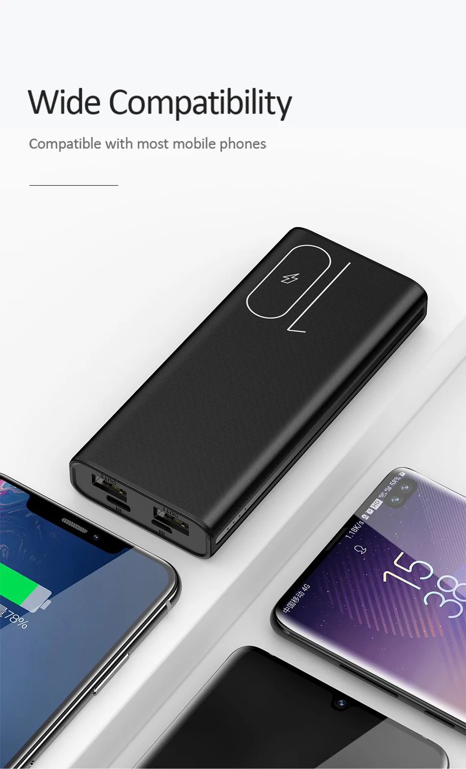USAMS мини банк питания 10000 мАч портативный двойной USB быстрая зарядка банк питания для Xiaomi samsung iPhone внешний аккумулятор повербанк