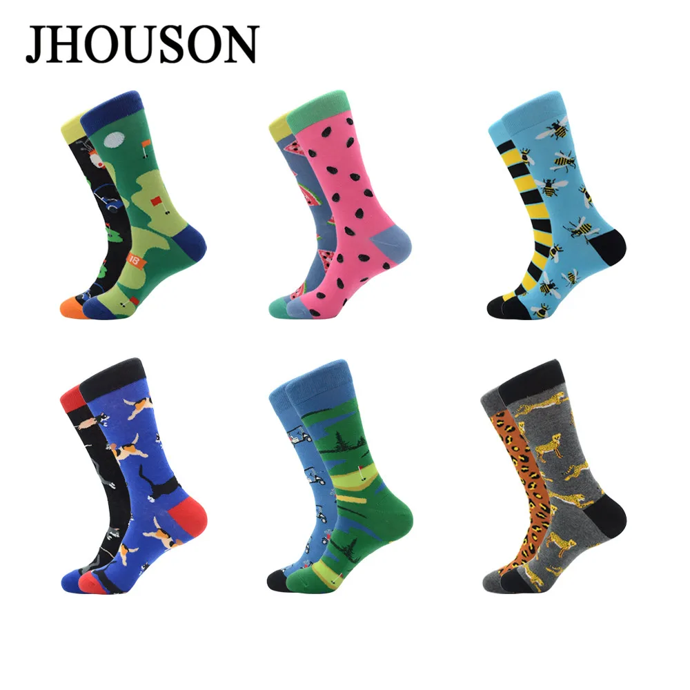 Jhouson 1 pair Casual Matching Socks Men's Different Design