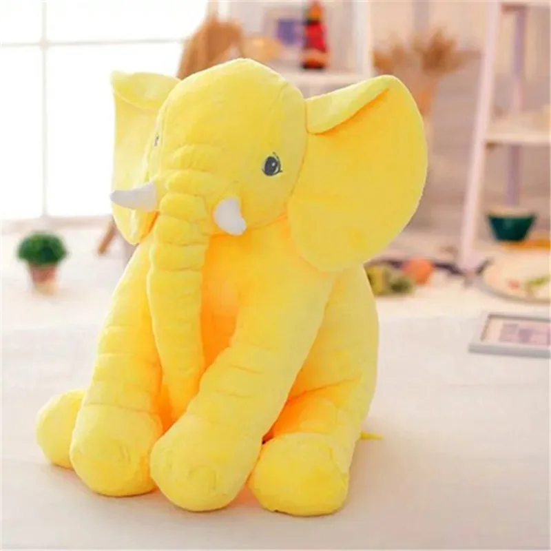 Одна штука милый 5 цветов слон плюшевая игрушка с длинным носом подушки PP хлопок мягкие детские подушки мягкие игрушки Слон 40 см/60 см - Цвет: Yellow