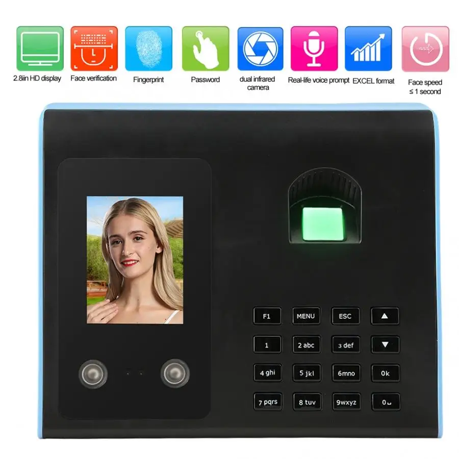

2.8in Smart Time Attendance Machine Face Fingerprint Password Identification