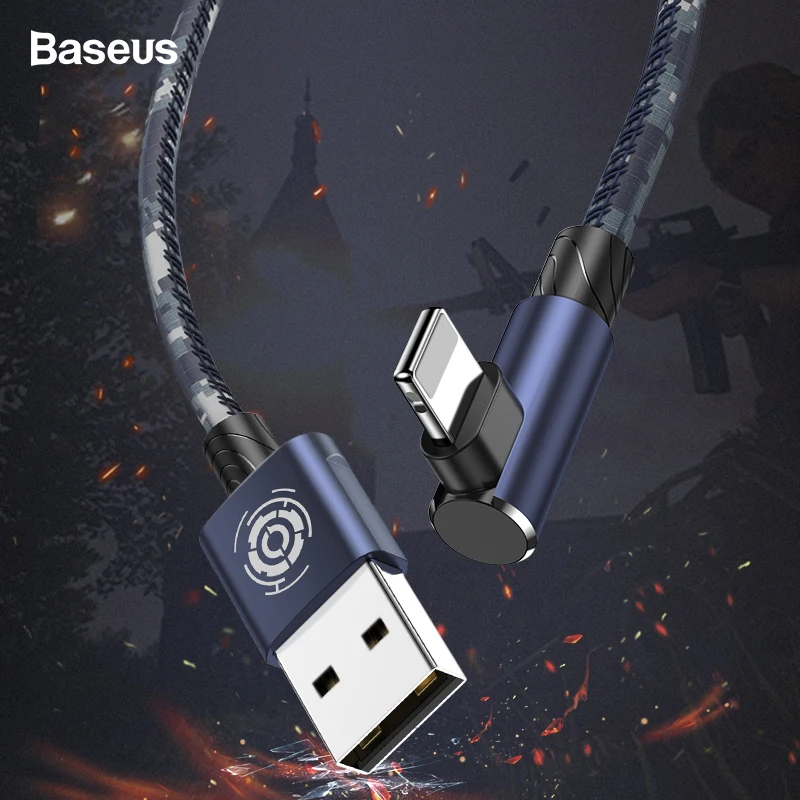 

Baseus Elbow USB Cable For iPhone Xs Max Xr X 8 7 6 6s Plus 2.4A Fast Charging Data Cable Mobile Phone Cables For iPhone Charger