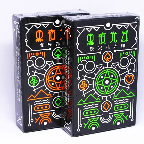 

Black Luminous Fluorescent Poker Cards Playing Card Glow In The Dark Bar Party KTV Night Luminous Collection Special Poker