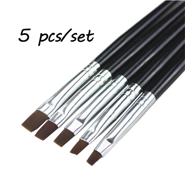 Professional Kolinsky Flat Uv Gel Acrylic Nail Brush 5pcs Set Professional Kolinsky Flat Uv Gel Acrylic Nail Brush 5pcs Set Art Polish Brushes Pen Tool Free Shipping In From Beauty Health On